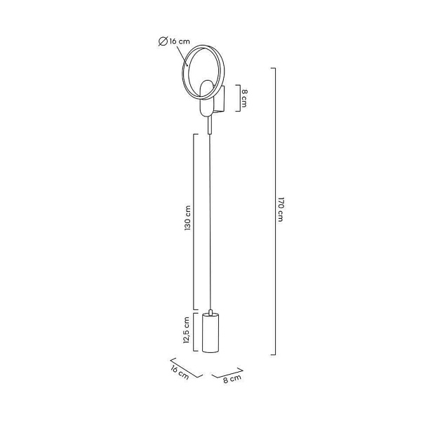 Lampa ścienna COMO czarna - Moosee